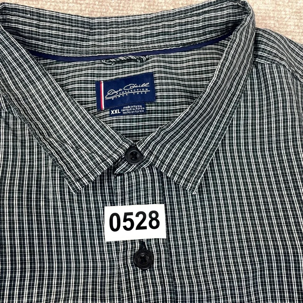 Jack O'Neill Casual Shirt Men 2XL Black Plaid Short Sleeve Classic Fit Button Up